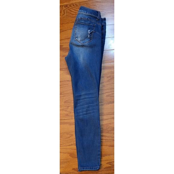 Wax Jean Butt I Love You Jeans Womens Size 7 Low Rise Medium Wash Distressed - Picture 3 of 14